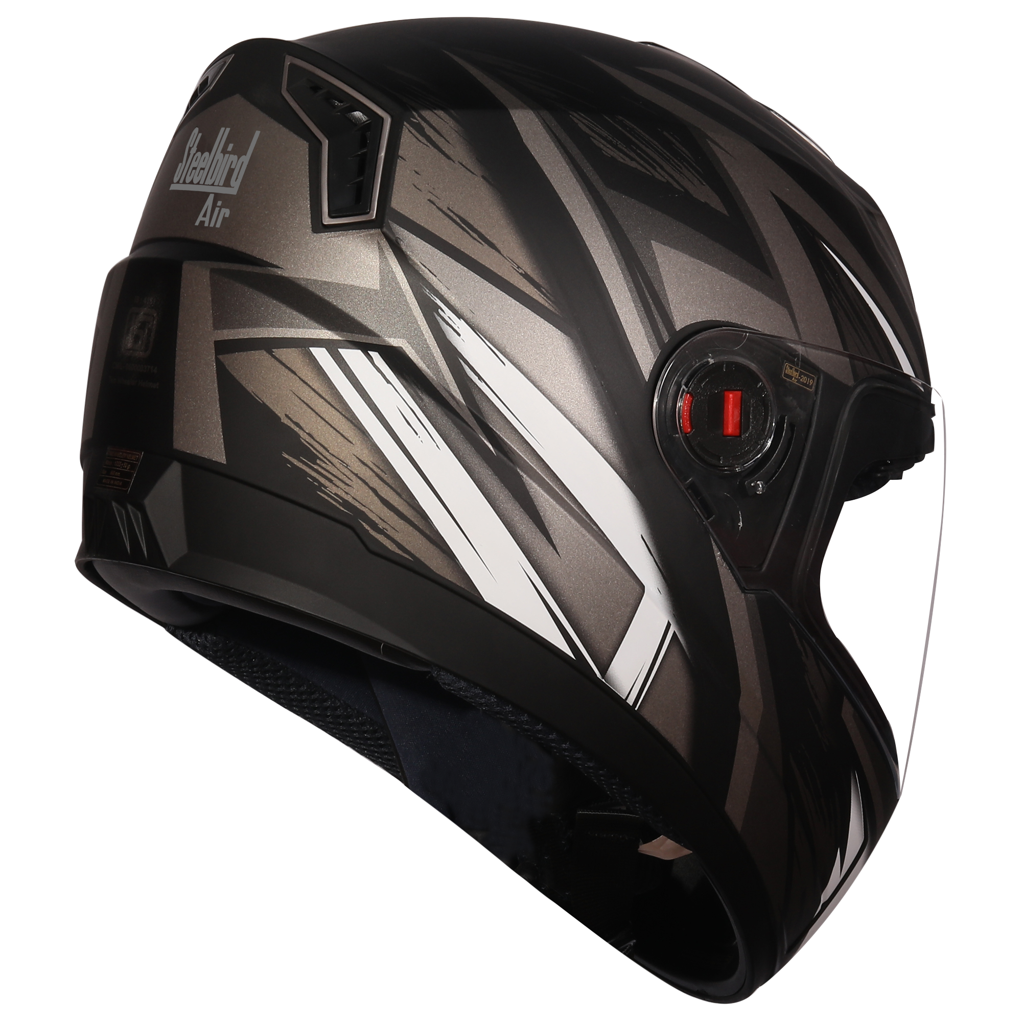 SBA-1 THRYL Mat Black With Grey (Fitted With Clear Visor Extra Rainbow Night Vision Visor Free)
